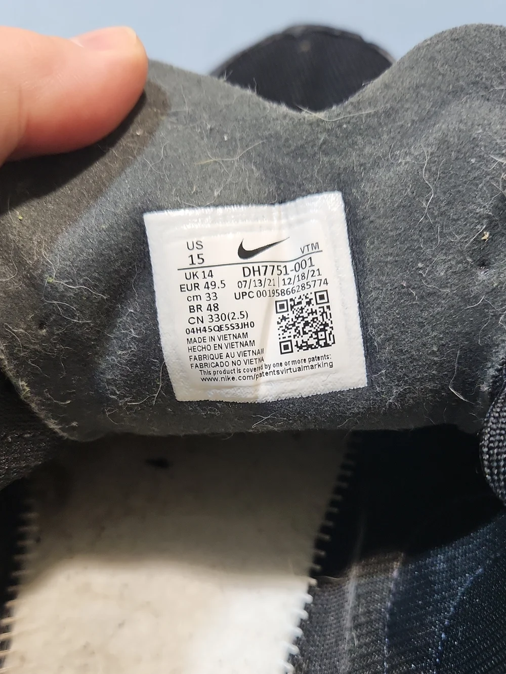 Nike Men’s Waffle One Crater In Black and Anthracite. Size 15.